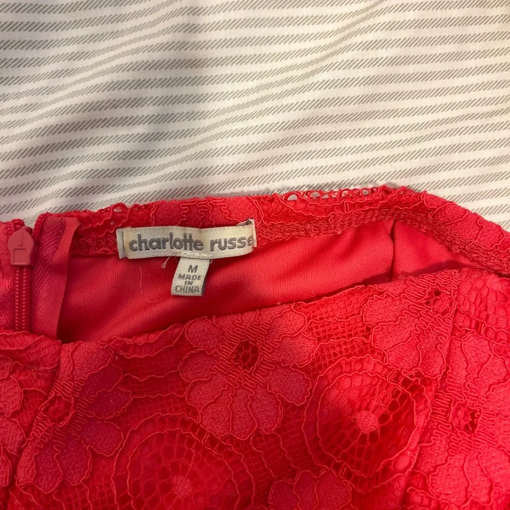 Strapless Coral Cocktail Dress Medium read description - Picture 12 of 14